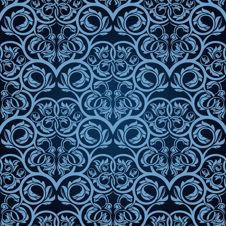 Blue seamless wallpaper patternのイラスト素材