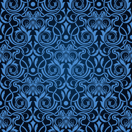 Blue seamless wallpaper patternのイラスト素材