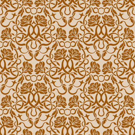 Brown seamless wallpaper patternのイラスト素材