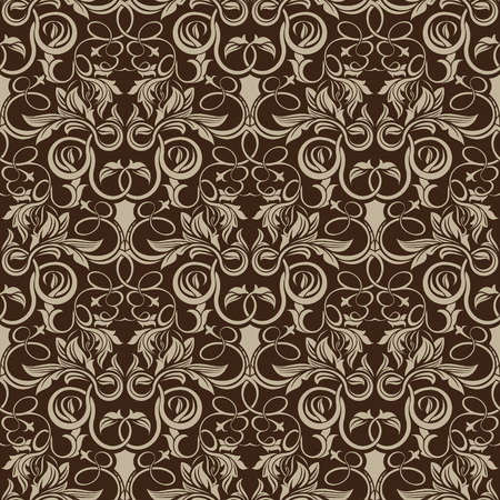 Brown seamless wallpaper pattern のイラスト素材