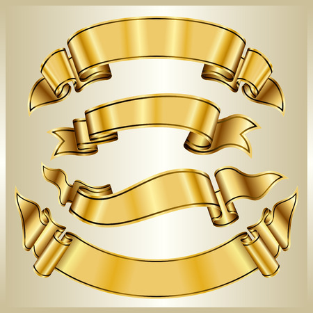 Gold ribbon collectionのイラスト素材