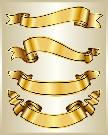 Gold ribbon collectionのイラスト素材