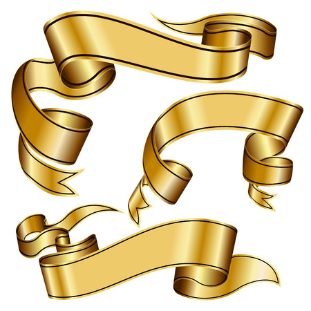 Gold ribbon collectionのイラスト素材