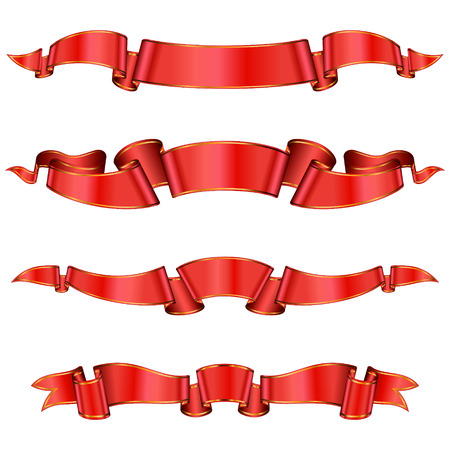 Red ribbon collection のイラスト素材