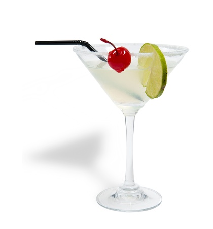 margarita cocktail on white backgroundの写真素材