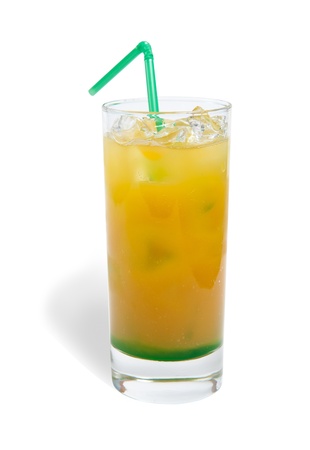 orange cocktail on white backgroundの写真素材