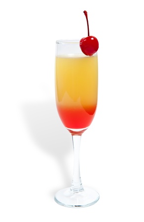 tequila sunrise cocktail isolated on a whiteの写真素材