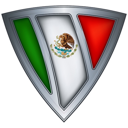 steel shield with flag mexico のイラスト素材