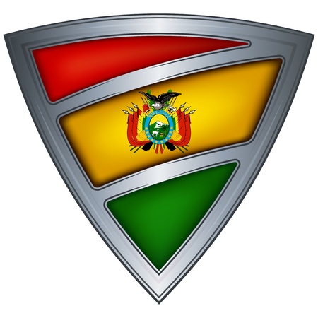 steel shield with flag boliviaのイラスト素材