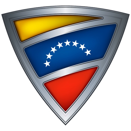 Steel shield with flag Venezuela のイラスト素材