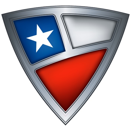 steel shield with flag chile のイラスト素材