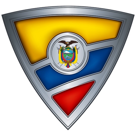 steel shield with flag ecuadorのイラスト素材
