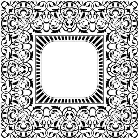 black frame with ornamental border のイラスト素材