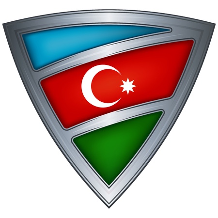 steel shield with flag azerbaijanのイラスト素材