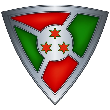 Steel shield with flag Burundi のイラスト素材