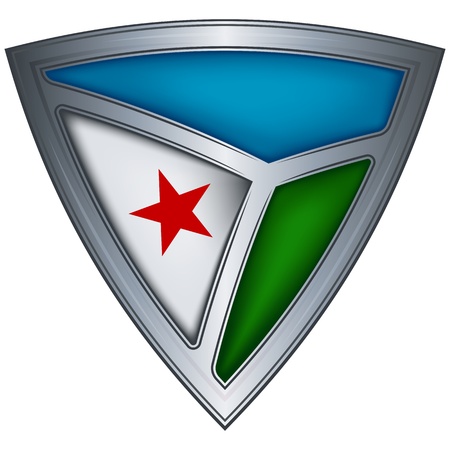 Steel shield with flag Djibouti のイラスト素材