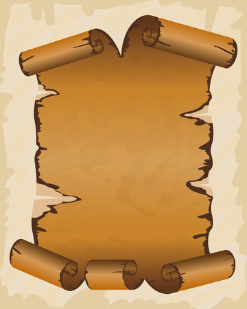 Old dirty manuscript with scroll ragged edgesのイラスト素材
