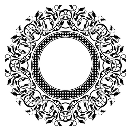 Black frame with ornamental borderのイラスト素材