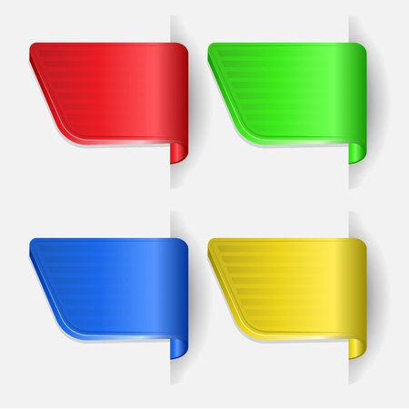 Vector arrow stickers set in four colorのイラスト素材
