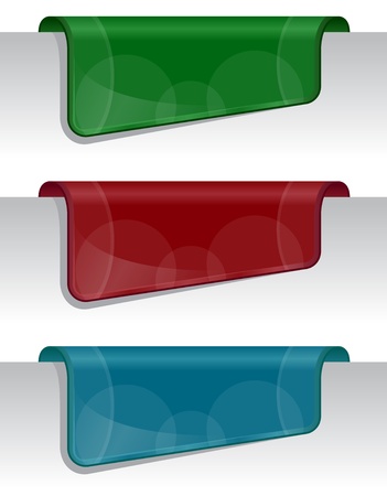 Stickers on the edge of the (web) page in different colorのイラスト素材