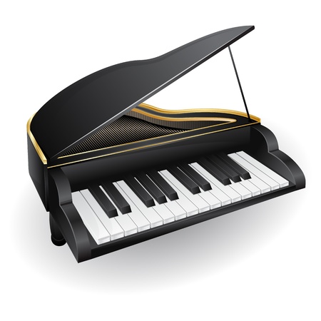 illustration with black piano  musical instrumentのイラスト素材