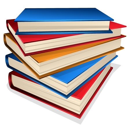 Vector illustration pile of books isolated on whiteのイラスト素材