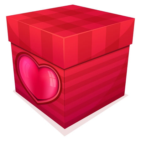 Vector illustration gift red box with heartのイラスト素材