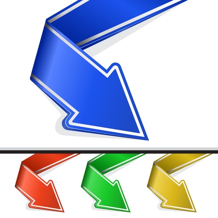 Vector set of arrow in different colorのイラスト素材
