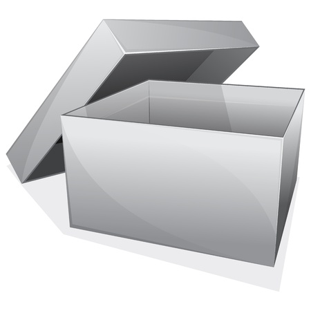 illustration of empty box with open coverのイラスト素材
