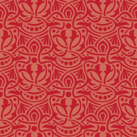 Red floral seamless wallpaper pattern vector illustrationのイラスト素材