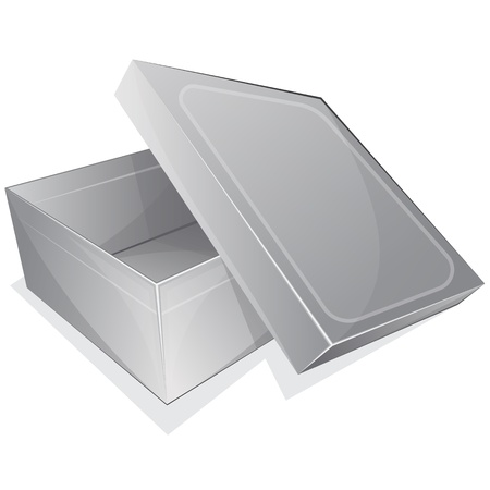 illustration of empty box with open coverのイラスト素材