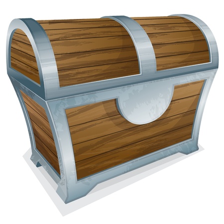 Vector illustration of treasure old chest closedのイラスト素材