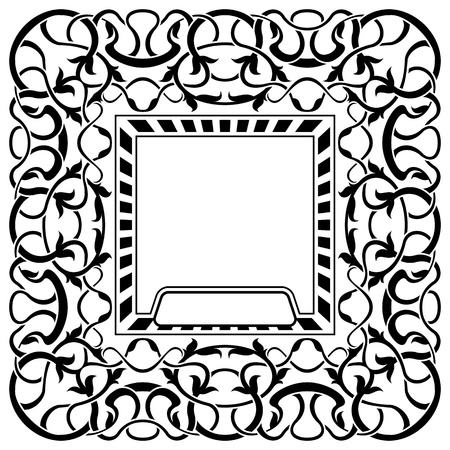 Black frame with ornamental borderのイラスト素材