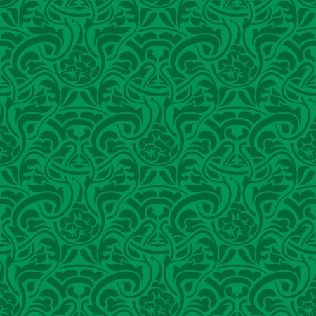 Green floral seamless wallpaper pattern vector illustrationのイラスト素材