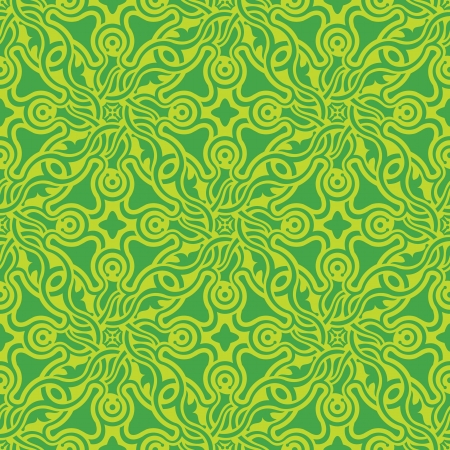 Green floral seamless wallpaper pattern vector illustrationのイラスト素材