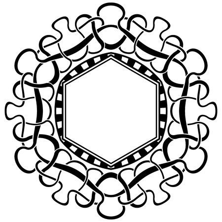 Black frame with ornamental borderのイラスト素材