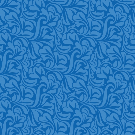 Blue floral seamless wallpaper pattern illustrationのイラスト素材