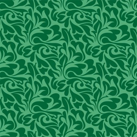 Green floral seamless wallpaper pattern vector illustrationのイラスト素材