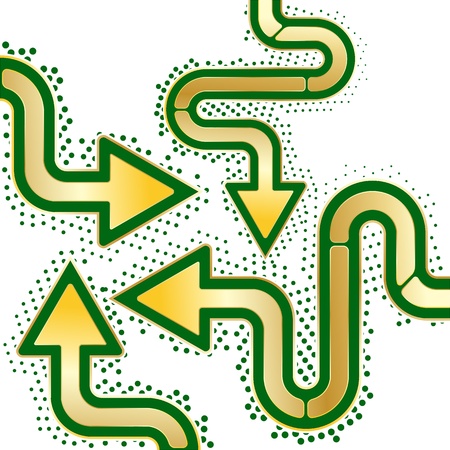 Abstract web gold arrow on dotted background のイラスト素材