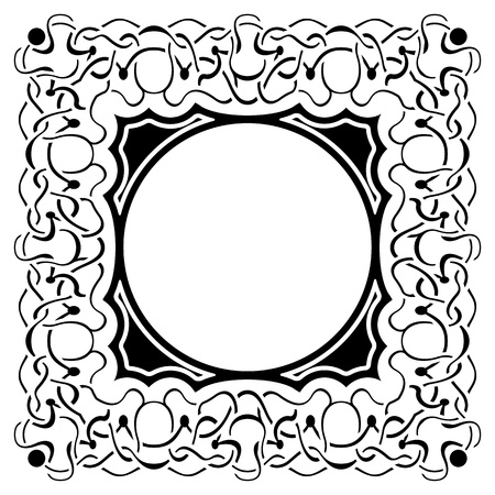 Black frame with ornamental borderのイラスト素材