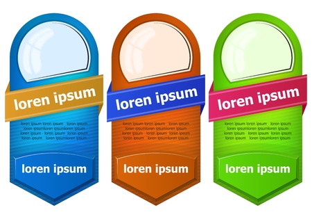 Vector illustration abstract web banner with buttonのイラスト素材