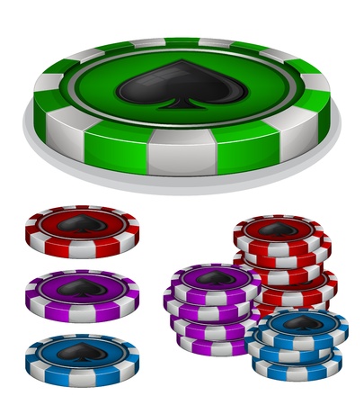Vector illustration of Casino chips with spades signのイラスト素材