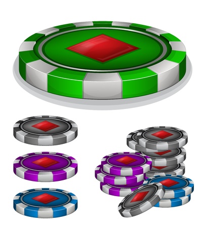 Vector illustration of Casino chips with diamonds signのイラスト素材