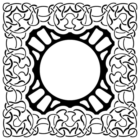Black frame with ornamental borderのイラスト素材