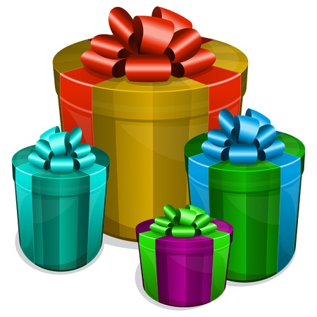 collection gift box with bowのイラスト素材