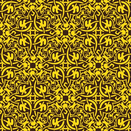 Yellow floral seamless wallpaper pattern vector illustrationのイラスト素材