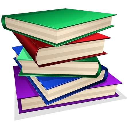 pile of books isolated on whiteのイラスト素材