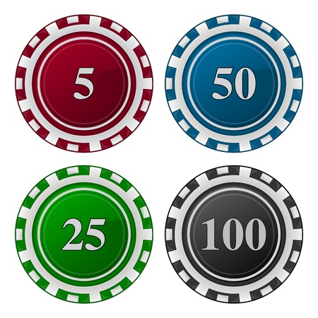 illustration of Cards Chips Poker with numberのイラスト素材
