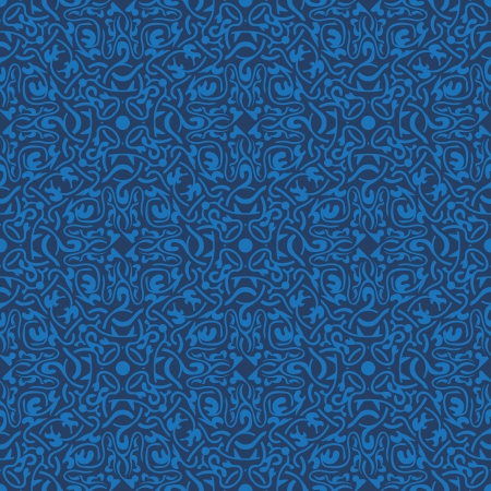 Blue floral seamless wallpaper pattern vector illustrationのイラスト素材