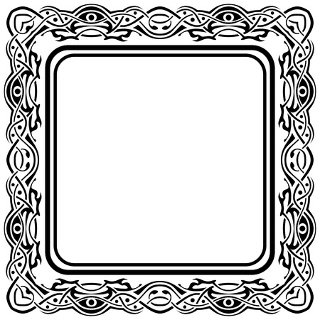Black frame with ornamental border on white backgroundのイラスト素材